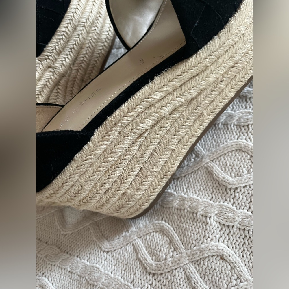 Marc Fisher Black Wedge Espadrilles Women’s Size 9.5 - Picture 5 of 15